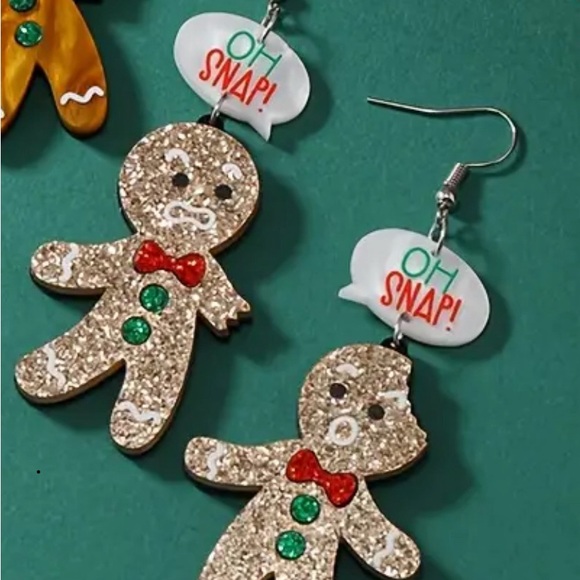 Earrings Gingerbread Man new Christmas - Picture 2 of 3